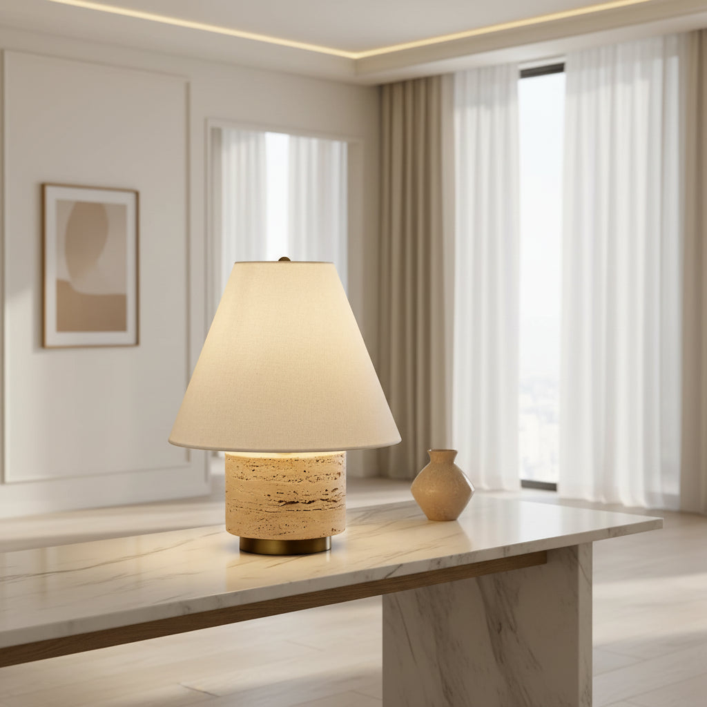 Arden Travertine Table Lamp